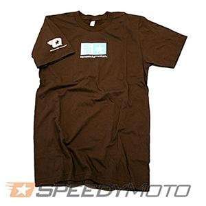  SpeedyMoto Commie Logo T Shirt   Small/Brown Automotive