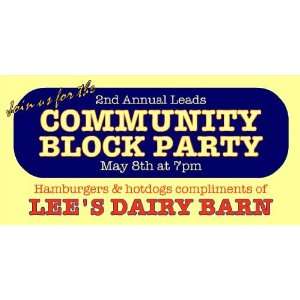   3x6 Vinyl Banner   2nd Annual Community Block Party 