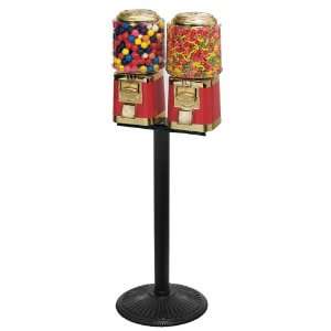 Red & Chrome Classic Double Head Candy Gumball Machine with Stand 