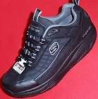   SKECHERS SHAPE UPS XT Black Leather Walking Sneakers Shoes 8 EW WIDE