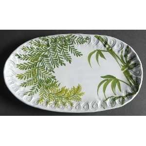  Vietri (Italy) Painted Palms Oval Serving Platter, Fine 