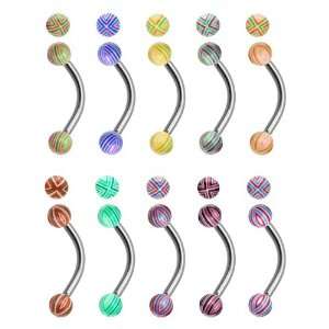  Compose of 10pcs mixed curves with Stripe Design   16g 3/8 