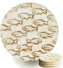 FISH SCHOOL ABSORBENT HANDCRAFTED DRINK BAR COASTERS  