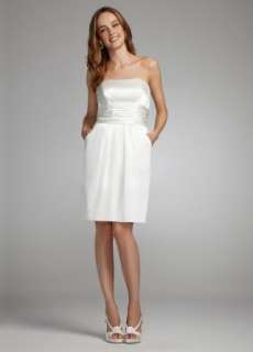   Short Charmeuse Dress with Ruched Waist & Pockets Style INT83707