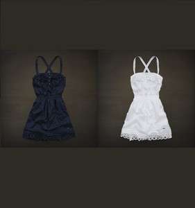 Hollister Womens Shaw’s Cove Lace Dress Navy/White Cotton Size S, L 