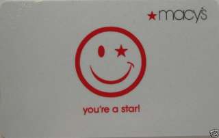 MACYS Gift Card Happy Face COLLECTIBLE NO VALUE  
