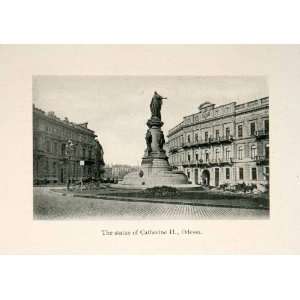  1906 Print Statue Catherine II Odessa Ukraine Great 