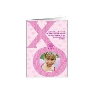  Godmother Valentines Day Kisses Hugs XO Photo Card Pink 