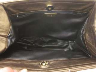SHARIF Bronze Leather Woven Front Shoulder Handbag  