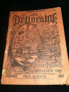   DELINEATOR Antique SEWING WOMENS FASHION MAGAZINE Lot ILLUSTRATED Rare