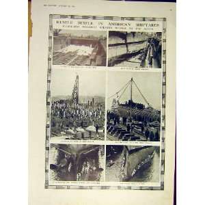  American Shipyard Dock Ship Building Submarine Ww1 1918 