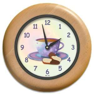  Java Time Round Wood Wall Clock 