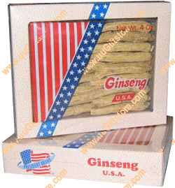 Box of WI American Ginseng Root Long Medium 4 oz  