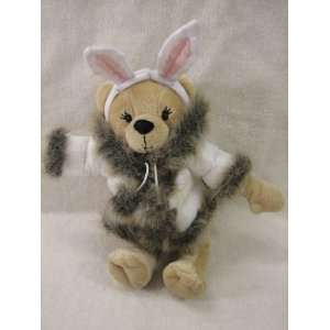  Teddy Bear Plush with Rabbit Ears and Winter Coat (8 
