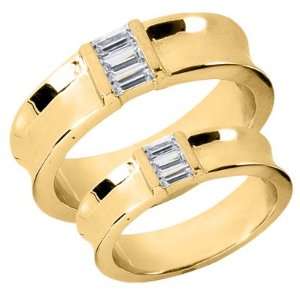  0.75 Ct Diamond Wedding Band Set Engagement Ring Emerald 