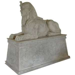  7ft Grand Stone Sphinx Statue Sculpture Atop a Egyptian 