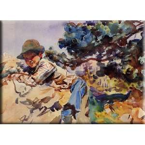  Boy on a Rock 16x11 Streched Canvas Art by Sargent, John Singer 