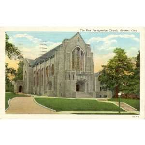   Postcard The First Presbyterian Church   Wooster Ohio 