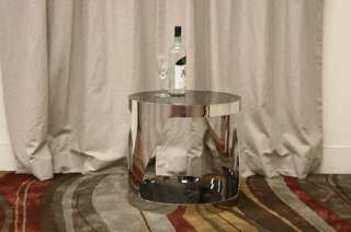 Genesis Steel and Tinted Glass Modern End Table NEW 931B2 Gray  