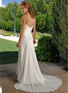 white Chiffon Sexy Wedding Dress Bridesmaid Prom Gown  