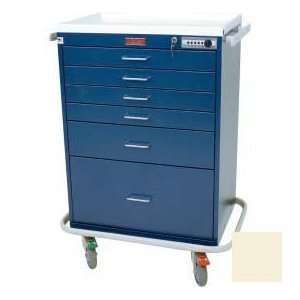 Harloff Six Drawer Anesthesia Cart Keyless Entry Lock Standard Package 