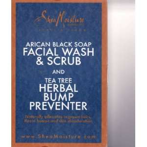 Shea Moisture Shave and Groom GIFT PACK African Black Soap Facial Wash 