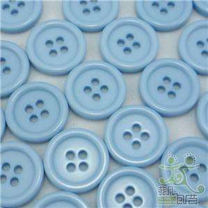 20 pcs light blue buttons lot round sewing 25mm size 40  