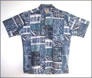 Mens John Severson KAHALA cotton hula dancer Aloha Hawaiian Shirt 