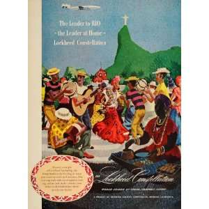   Ad Lockheed Constellation Rio de Janeiro Carnival   Original Print Ad