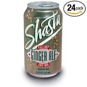 Shasta Ginger Ale, 12 Ounce Cans (Pack of 24)  Grocery 