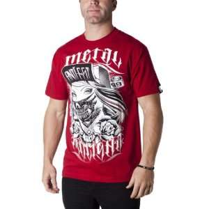 Metal Mulisha Skullchief Mens Short Sleeve Sportswear Shirt   Red 
