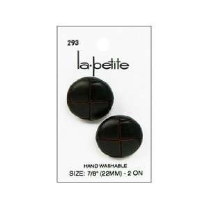  LaPetite Buttons 7/8 Shank Leather Brown 2pc Arts 