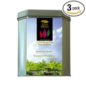   Tea Bergamot, 24 count Pyramid Tea Bags, 1.7 Ounce Tins (Pack of 3