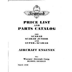  Warner Scarab Aircraft Engine Parts Manual Warner Books