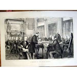  Meeting Of The Indian Council Antique Print 1876