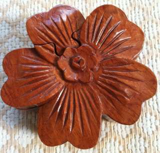   Plumeria Flower Puzzle Wood Jewelry or Trinket Box Gift Idea  