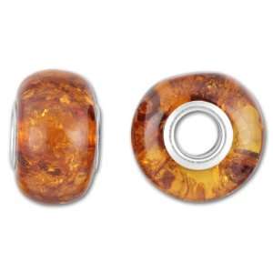   Amber with Silver Grommet Roundel (4.5mm Hole) Arts, Crafts & Sewing