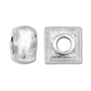   12x8mm Silver Square Glass Bead with Grommets Arts, Crafts & Sewing