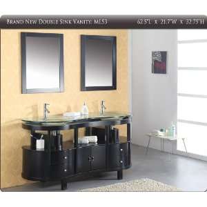  62 Modern Double Sink Bathroom Mirror Vanity Cabinet FREE 