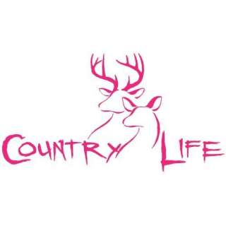 Country Life Window DecalBuck n Doe in Pink Vinyl