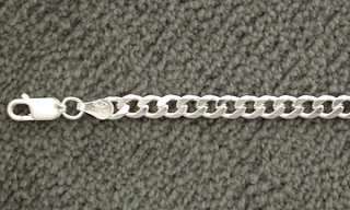 Sterling Silver Curb 4.5mm Chain Necklace Mens Italy  