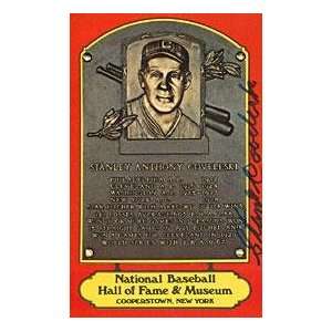  Stanley Coveleski Autographed Baseball Red Hall of Fame 