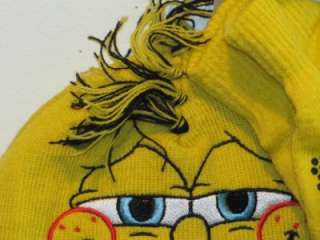   Hairy SPONGEBOB Knitted Beanie Hat w/ Flaps & Gloves Set  
