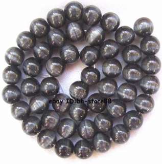 8mm fuscous gray Cats Eye Stone gemstone Beads 14  