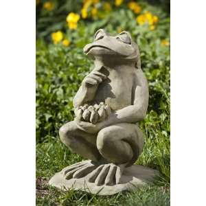  lotus frog garden statue by campagnia