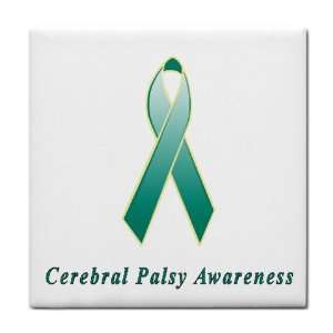 Cerebral Palsy Awareness Ribbon Tile Trivet