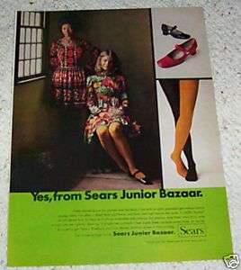 1971  Junior Bazaar pantyhose dresses shoes 1pg AD  