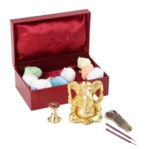  99.99% gold foil gold ginni Pooja Kit gift box with 