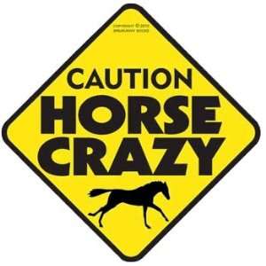  Caution Horse Crazy Sticker Automotive