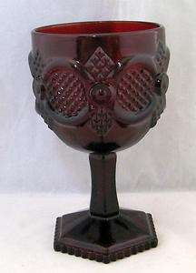 Avon Royal Ruby Red Glass Cape Cod 10oz Footed Goblet  